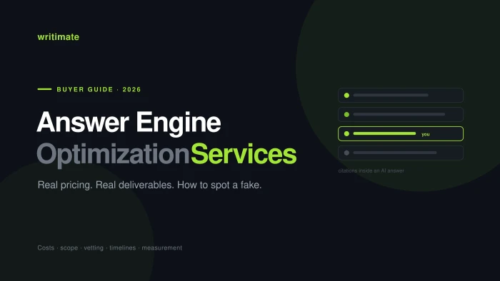 Answer engine optimization services: pricing, deliverables and how to choose a provider